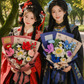 Oriental Lotus Crochet Panda Graduation Bouquet