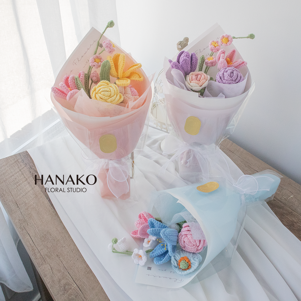 Mini Crochet Flower Bouquet