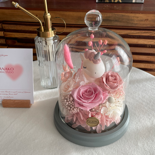 Baby Unicorn Preserved Flower Cloche