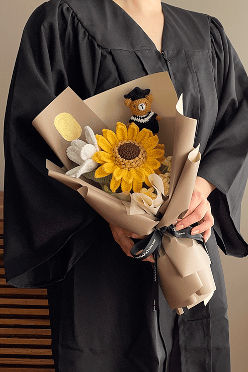 Sunny Scholar Graduation Crochet Bouquet