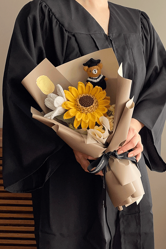 Sunny Scholar Graduation Crochet Bouquet