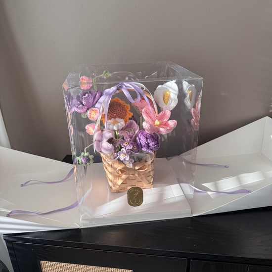 Crochet Flowers Mini Basket