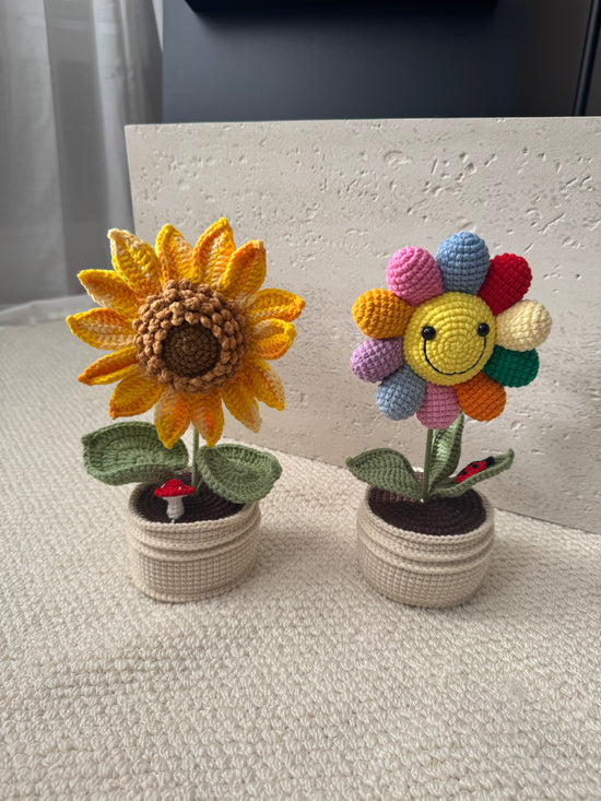 Crochet Potted Plant-Sunflowers