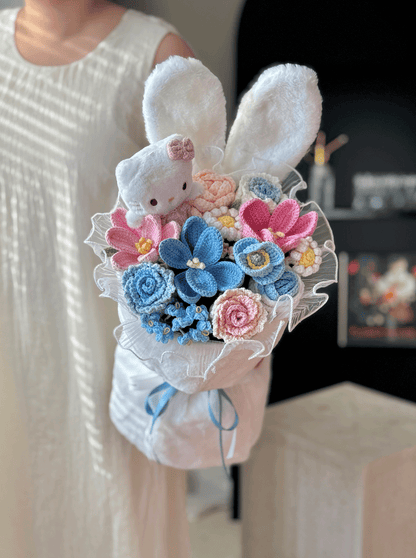 Fluffy Bunny Ear Crochet Bouquet