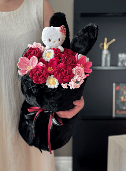 Fluffy Bunny Ear Crochet Bouquet